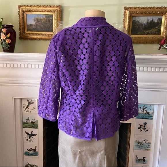 Glorious Chicos jacket with see-through lace and royal purple. Fairy core 70s - Picture 4 of 5
